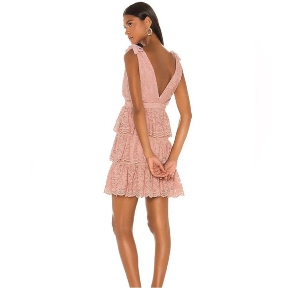 Bardot Revolve Roxie Lace Dress Dusty Pink - Picture 2 of 8